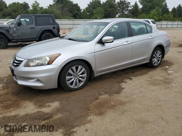 2011 Honda Accord EX-L with VIN 1HGCP3F86BA009033, listed as a Copart auction lot 59231125 with 147,874 mi miles and Salvage title. Bid and sale history available at DreamBid. Image 1.