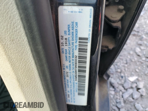 2003 Volkswagen Jetta GL с VIN 3VWRK69M73M083032, выставлен на аукционе Copart как лот 53878555 с пробегом 239 087 миль миль и Списание • Salvage title. История ставок и продаж доступна на DreamBid. Изображение 12.