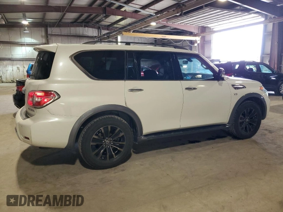 2017 Nissan Armada Platinum with VIN JN8AY2NE8H9707226, listed as a Copart auction lot 64148444 with 83,899 mi miles and Salvage Title. Bid and sale history available at carsss.com. Image 3.