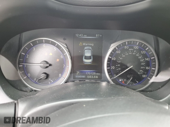2017 Infiniti Q50 2.0t with VIN JN1CV7AP5HM642787, listed as a Copart auction lot 63081264 with 170,128 mi miles and Salvage Title. Bid and sale history available at carsss.com. Image 9.