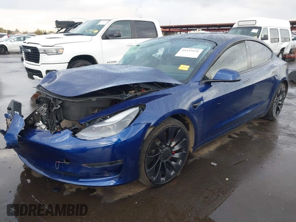 2022 Tesla Model 3 Performance with VIN 5YJ3E1EC7NF306192, listed as a IAAI auction lot 41453931 with 36,450 mi miles. Bid and sale history available at carsss.com. Image 18.