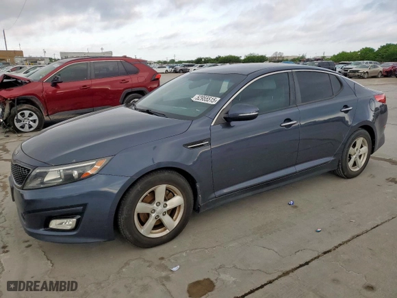 2015 Kia Optima LX with VIN KNAGM4A74F5584207, listed as a Copart auction lot 52955515 with 120,060 mi miles and Clean Title. Bid and sale history available at carsss.com. Image 1.