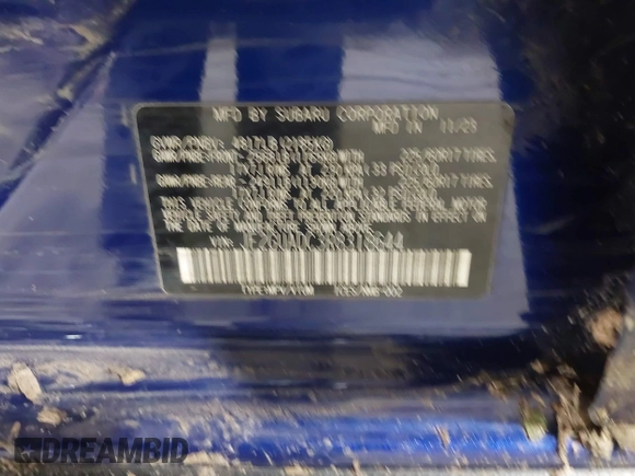 2024 Subaru Crosstrek Premium z VIN JF2GUADC3R8318644, wystawiony jako IAAI lot #42558586 z przebiegiem 33 648 mil mil oraz . Historia ofert i sprzedaży dostępna na DreamBid. Obrazek 9.