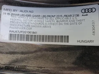 2016 Audi A3 1.8T Premium with VIN WAU67LFF2G1061841, listed as a Copart auction lot 73590354 with 70,935 mi miles and Salvage Title. Bid and sale history available at carsss.com. Image 12.