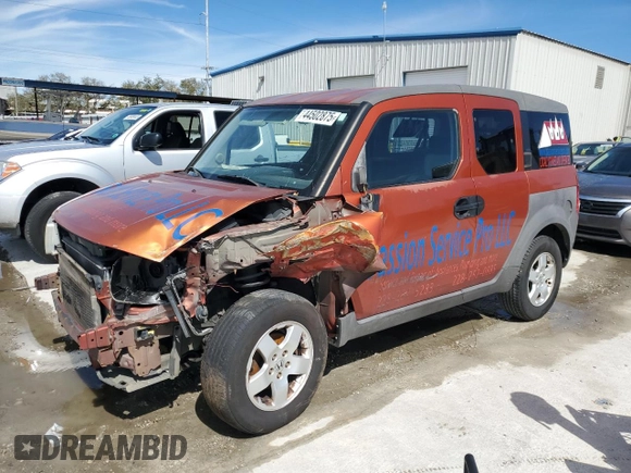 2003 Honda Element EX with VIN 5J6YH18573L013682, listed as a Copart auction lot 44502875 with 368,822 mi miles and Salvage Title. Bid and sale history available at DreamBid. Image 1.