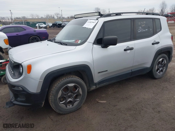 2017 Jeep Renegade Sport with VIN ZACCJAAH3HPF05721, listed as a IAAI auction lot 41483463 with 86,414 mi miles. Bid and sale history available at carsss.com. Image 17.