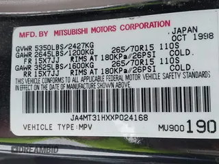 1999 Mitsubishi Montero Sport LS with VIN JA4MT31HXXP024168, listed as a IAAI auction lot 42064951 with 123,539 mi miles. Bid and sale history available at carsss.com. Image 9.