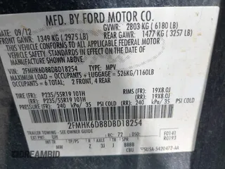 2013 Ford Flex Limited z VIN 2FMHK6D88DBD18254, wystawiony jako IAAI lot #42398143 z przebiegiem 215 568 mil mil oraz . Historia ofert i sprzedaży dostępna na DreamBid. Obrazek 9.