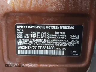 2016 BMW X1 xDrive28i with VIN WBXHT3C31GP881488, listed as a IAAI auction lot 41693116 with 120,922 mi miles. Bid and sale history available at carsss.com. Image 9.