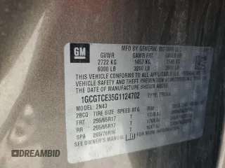 2016 Chevrolet Colorado 4WD LT с VIN 1GCGTCE35G1124702, выставлен на аукционе Copart как лот 59162545 с пробегом 135 429 миль миль и Списание • Salvage title. История ставок и продаж доступна на DreamBid. Изображение 12.