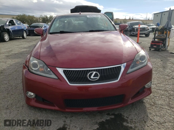 2011 Lexus IS 350 C with VIN JTHFE2C29B2505657, listed as a Copart auction lot 82637394 with 62,145 mi miles and Salvage title. Bid and sale history available at DreamBid. Image 5.