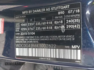 2019 Mercedes-Benz GLC with VIN WDC0G4JB6K1002622, listed as a IAAI auction lot 41647656 with 42,732 mi miles. Bid and sale history available at carsss.com. Image 9.
