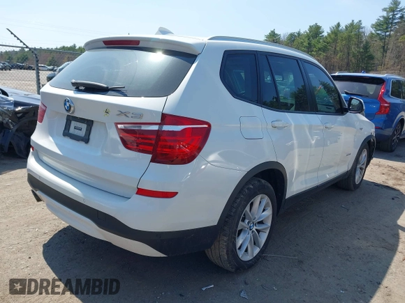 2017 BMW X3 xDrive28i z VIN 5UXWX9C52H0D96737, wystawiony jako IAAI lot #42094100 z przebiegiem 86 641 mil mil oraz . Historia ofert i sprzedaży dostępna na DreamBid. Obrazek 4.