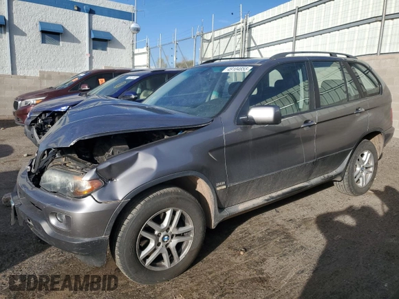 2004 BMW X5 3.0i with VIN 5UXFA13514LU29204, listed as a Copart auction lot 49104855 with 105,369 mi miles and Salvage Title. Bid and sale history available at carsss.com. Image 1.