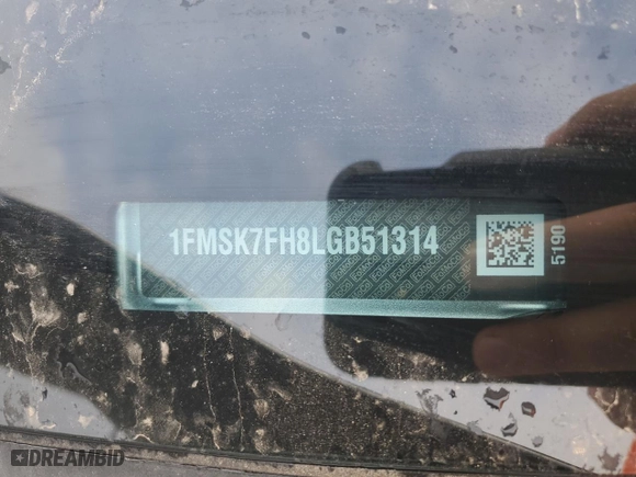 2020 Ford Explorer Limited with VIN 1FMSK7FH8LGB51314, listed as a Copart auction lot 47260095 with 81,618 mi miles and Salvage Title. Bid and sale history available at carsss.com. Image 16.