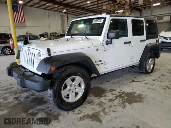 2018 Jeep Wrangler JK Unlimited Sport with VIN 1C4BJWDG7JL814436, listed as a Copart auction lot 45557095 with 67,755 mi miles and Salvage Title. Bid and sale history available at carsss.com. Image 1.