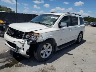 2008 Nissan Armada SE z VIN 5N1BA08D68N621296, wystawiony jako Copart lot #57113205 z przebiegiem 209 616 mil mil oraz Szkoda całkowita • Salvage title. Historia ofert i sprzedaży dostępna na DreamBid. Obrazek 1.