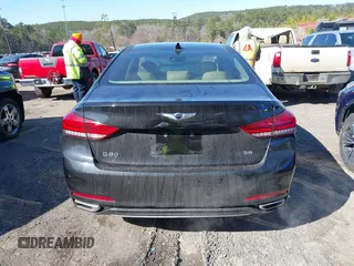 2018 Genesis G80 3.8L with VIN KMHGN4JE0JU265072, listed as a IAAI auction lot 41596549 with 121,502 mi miles. Bid and sale history available at carsss.com. Image 16.