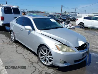 2007 Lexus IS 250 with VIN JTHBK262775037758, listed as a IAAI auction lot 41990064 with 156,319 mi miles. Bid and sale history available at carsss.com. Image 1.