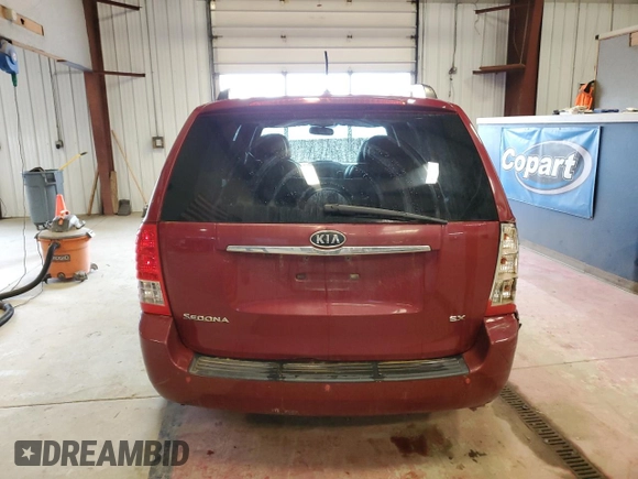 2012 Kia Sedona EX with VIN KNDMH4C75C6503969, listed as a Copart auction lot 54177734 with 190,995 mi miles and Salvage Title. Bid and sale history available at carsss.com. Image 6.