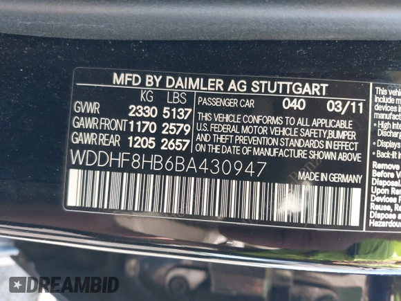 2011 Mercedes-Benz E 350 Luxury с VIN WDDHF8HB6BA430947, выставлен на аукционе IAAI как лот 42378418 с пробегом 89 759 миль миль и . История ставок и продаж доступна на DreamBid. Изображение 9.