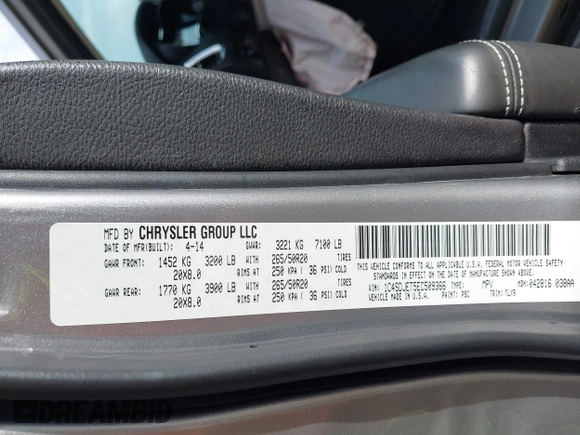 2014 Dodge Durango Citadel z VIN 1C4SDJET5EC509366, wystawiony jako IAAI lot #40735205 z przebiegiem 149 644 mil mil oraz . Historia ofert i sprzedaży dostępna na DreamBid. Obrazek 9.