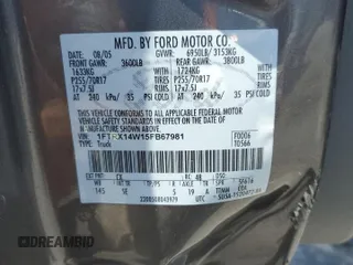 2005 Ford F-150 STX с VIN 1FTRX14W15FB67981, выставлен на аукционе Copart как лот 58006795 с пробегом 122 627 миль миль и Чистый • Clean title. История ставок и продаж доступна на DreamBid. Изображение 12.