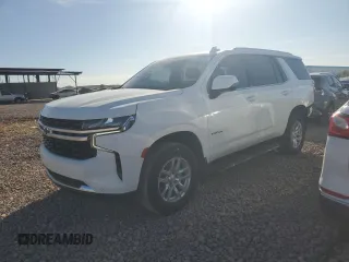 2023 Chevrolet Tahoe LS with VIN 1GNSCMKD7PR283453, listed as a Copart auction lot 81376314 with 21,308 mi miles and Salvage title. Bid and sale history available at DreamBid. Image 1.