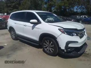 2021 Honda Pilot EX z VIN 5FNYF6H37MB068774, wystawiony jako IAAI lot #40268465 z przebiegiem 106 099 mil mil oraz . Historia ofert i sprzedaży dostępna na DreamBid. Obrazek 1.