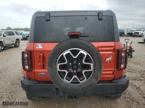 2023 Ford Bronco with VIN 1FMEE5BP2PLB61761, listed as a Copart auction lot 54497975 with 17,180 mi miles and Salvage Title. Bid and sale history available at carsss.com. Image 6.