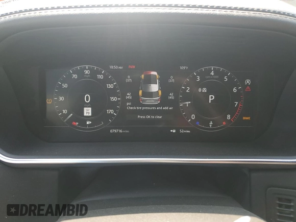 2020 Land Rover Range Rover P525 HSE with VIN SALGS2SEXLA578157, listed as a Copart auction lot 60803015 with 79,716 mi miles and Salvage title. Bid and sale history available at DreamBid. Image 9.