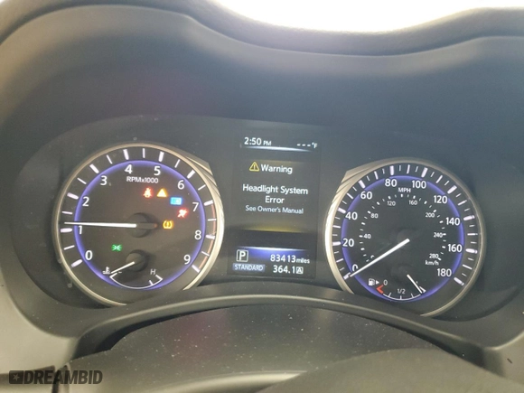 2016 Infiniti Q50 3.0t Premium with VIN JN1EV7AR0GM342616, listed as a Copart auction lot 46418185 with 83,413 mi miles and Salvage Title. Bid and sale history available at carsss.com. Image 9.