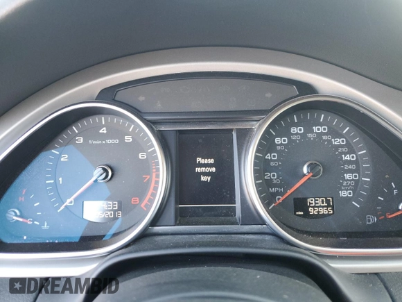 2014 Audi Q7 3.0T Premium Plus with VIN WA1LGBFE2ED019182, listed as a Copart auction lot 49526955 with 92,965 mi miles and Salvage Title. Bid and sale history available at carsss.com. Image 9.