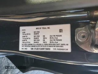 2024 Tesla Model 3 z VIN 5YJ3E1EA0RF736893, wystawiony jako Copart lot #85162464 z przebiegiem 8 479 mil mil oraz Szkoda całkowita • Salvage title. Historia ofert i sprzedaży dostępna na DreamBid. Obrazek 14.