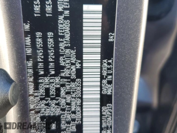 2015 Toyota Highlander Hybrid Limited with VIN 5TDDCRFH6FS008359, listed as a Copart auction lot 80030994 with 90,900 mi miles and Salvage Title. Bid and sale history available at carsss.com. Image 12.