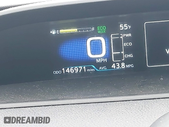 2018 Toyota Prius Two with VIN JTDKARFU1J3547489, listed as a IAAI auction lot 41405605 with 146,971 mi miles. Bid and sale history available at carsss.com. Image 16.
