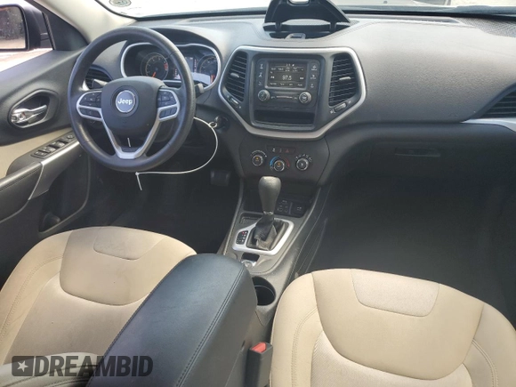 2017 Jeep Cherokee Sport with VIN 1C4PJLAB6HW643474, listed as a Copart auction lot 54386245 with 17,799 mi miles and Salvage Title. Bid and sale history available at carsss.com. Image 8.