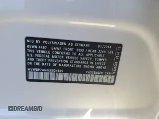 2014 Volkswagen CC Sport with VIN WVWBP7AN0EE524802, listed as a Copart auction lot 44760185 with 186,143 mi miles and Salvage Title. Bid and sale history available at carsss.com. Image 12.