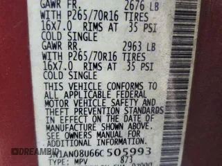 2006 Nissan Xterra SE с VIN 5N1AN08U66C505993, выставлен на аукционе Copart как лот 56978745 с пробегом 223 970 миль миль и Чистый • Clean title. История ставок и продаж доступна на DreamBid. Изображение 13.