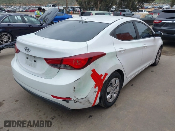 2016 Hyundai Elantra SE with VIN 5NPDH4AE6GH775864, listed as a IAAI auction lot 41870980 with 110,886 mi miles. Bid and sale history available at carsss.com. Image 4.