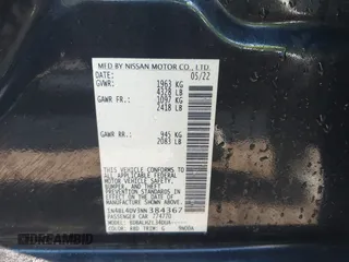 2022 Nissan Altima 2.5 SV with VIN 1N4BL4DV3NN384367, listed as a IAAI auction lot 41883357 with 68,075 mi miles. Bid and sale history available at carsss.com. Image 9.