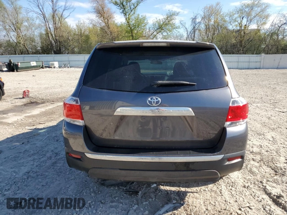 2013 Toyota Highlander with VIN 5TDZA3EH1DS034519, listed as a Copart auction lot 55595415 with Not Provided miles and Non Repairable. Bid and sale history available at DreamBid. Image 6.