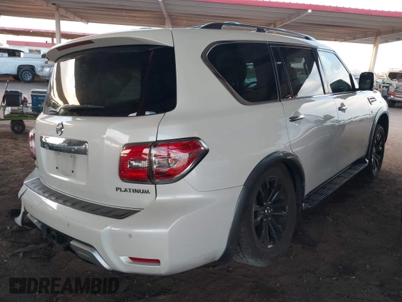 2018 Nissan Armada Platinum with VIN JN8AY2NC9J9552481, listed as a IAAI auction lot 42161022 with 95,415 mi miles and . Bid and sale history available at DreamBid. Image 4.