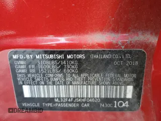 2019 Mitsubishi Mirage SE z VIN ML32F4FJ5KHF04620, wystawiony jako Copart lot #81264334 z przebiegiem 40 403 mil mil oraz Szkoda całkowita • Salvage title. Historia ofert i sprzedaży dostępna na DreamBid. Obrazek 12.