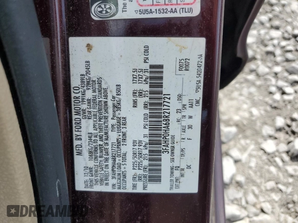 2011 Ford Fusion SE with VIN 3FAHP0HA6BR217721, listed as a Copart auction lot 49719795 with 224,394 mi miles and Salvage Title. Bid and sale history available at carsss.com. Image 15.