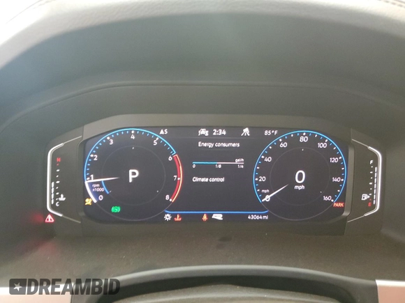 2021 Volkswagen Atlas SEL Premium R-Line with VIN 1V2FE2CA2MC238981, listed as a Copart auction lot 62637875 with 43,064 mi miles and Salvage title. Bid and sale history available at DreamBid. Image 9.