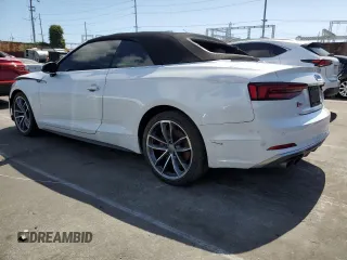 2018 Audi S5 Premium Plus z VIN WAUY4GF59JN004438, wystawiony jako Copart lot #57153865 z przebiegiem 24 970 mil mil oraz Szkody całkowita. Historia ofert i sprzedaży dostępna na DreamBid. Obrazek 2.