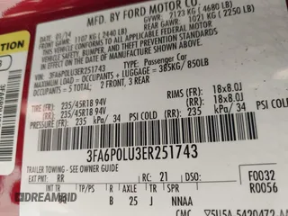 2014 Ford Fusion SE Hybrid with VIN 3FA6P0LU3ER251743, listed as a IAAI auction lot 41625631 with 136,355 mi miles. Bid and sale history available at carsss.com. Image 9.
