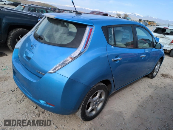 2013 Nissan LEAF SL with VIN 1N4AZ0CP4DC423984, listed as a Copart auction lot 52633125 with 61,229 mi miles and Salvage Title. Bid and sale history available at DreamBid. Image 3.
