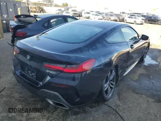2023 BMW 8 Series 840i with VIN WBAAE2C04PCL62366, listed as a Copart auction lot 55849624 with 21,565 mi miles. Bid and sale history available at carsss.com. Image 3.
